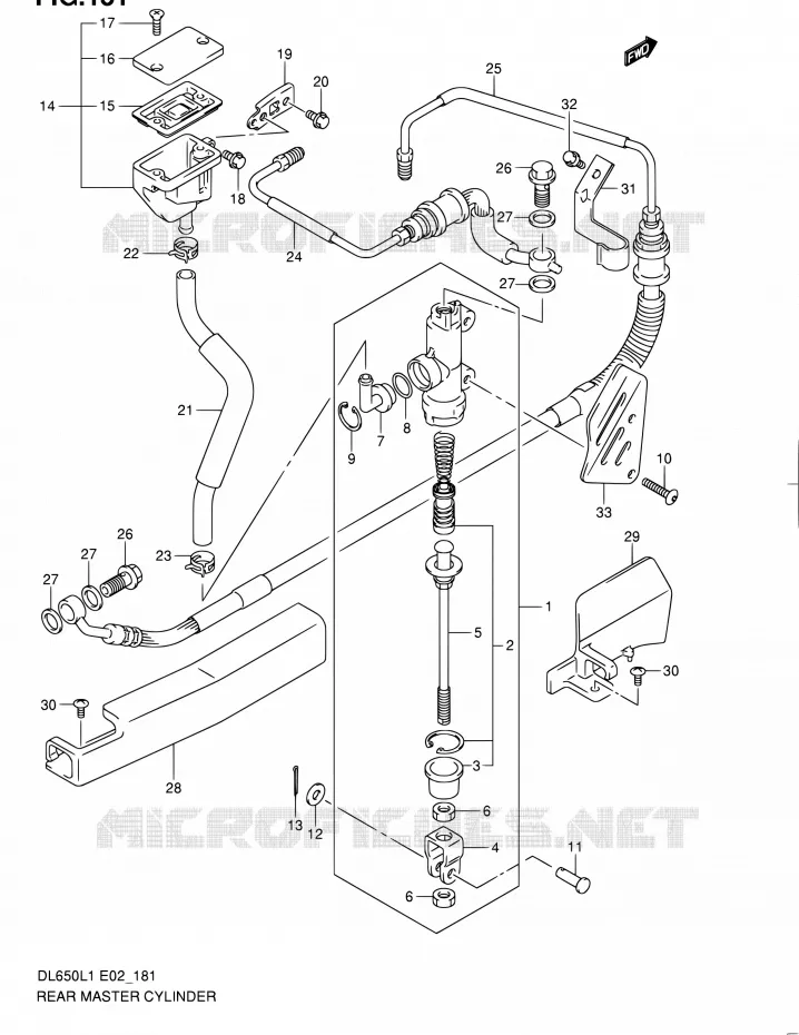 MAITRE CYLINDRE ARRIERE (DL650AL1 E19) Suzuki MOTO 650 V-STROM 2011  DL650 L1 (E02,E19,E24)