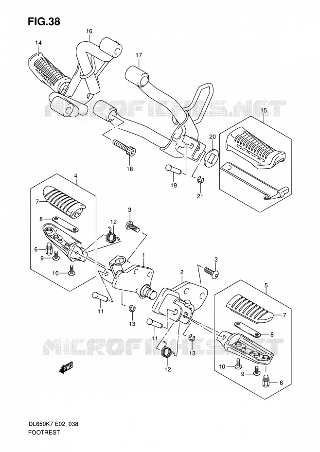 REPOSE PIED Suzuki MOTO 650 V-STROM 2007  DL650A K7 (E02,E19,E24)