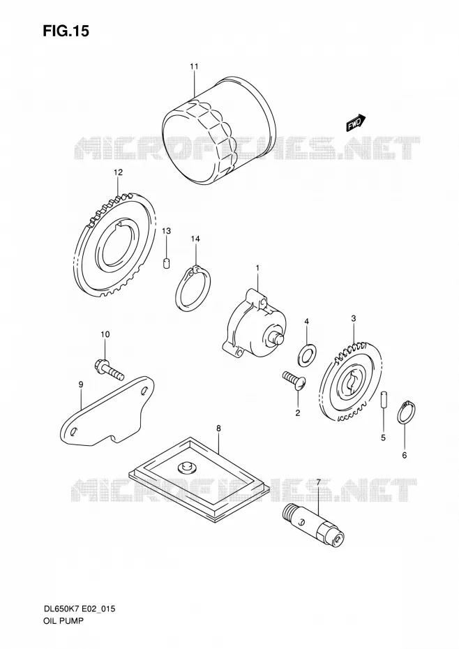 POMPE A HUILE Suzuki MOTO 650 V-STROM 2010  DL650A L0 (E02,E19,E24)