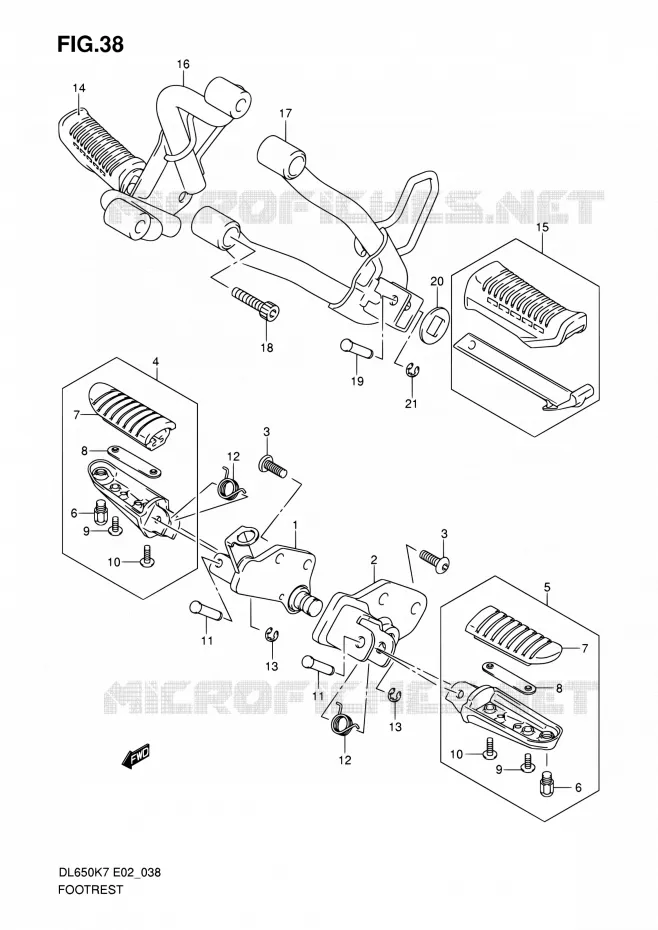 REPOSE PIED Suzuki MOTO 650 V-STROM 2010  DL650A L0 (E02,E19,E24)