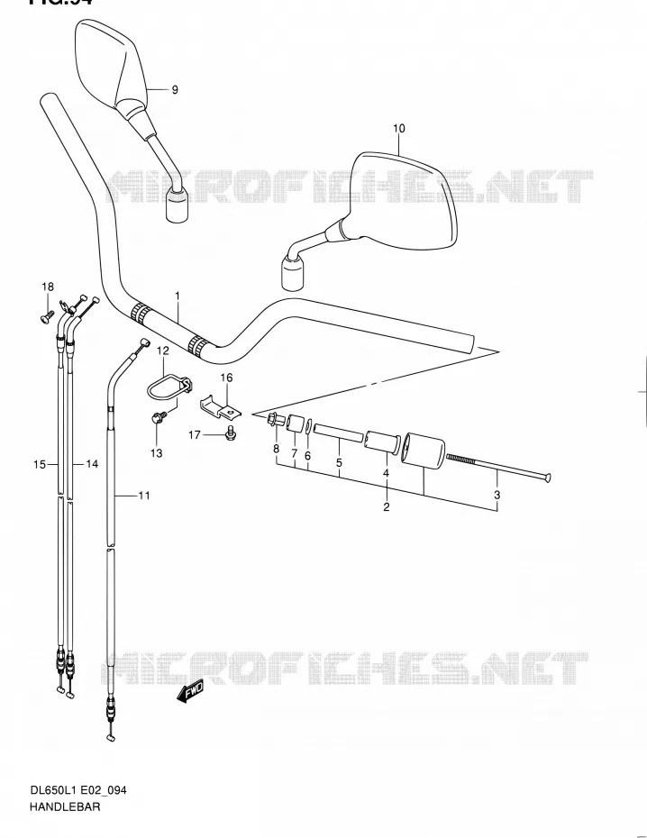 GUIDON (DL650L1 E19) Suzuki MOTO 650 V-STROM 2011  DL650A L1 (E02,E19,E24)