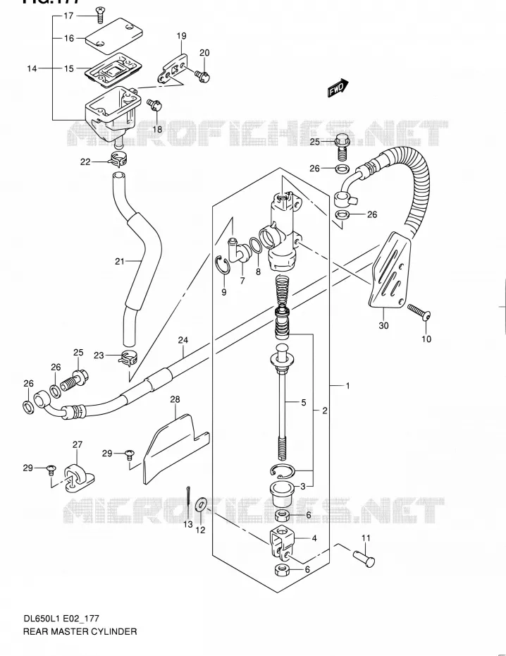 MAITRE CYLINDRE ARRIERE (DL650L1 E02) Suzuki MOTO 650 V-STROM 2011  DL650A L1 (E02,E19,E24)