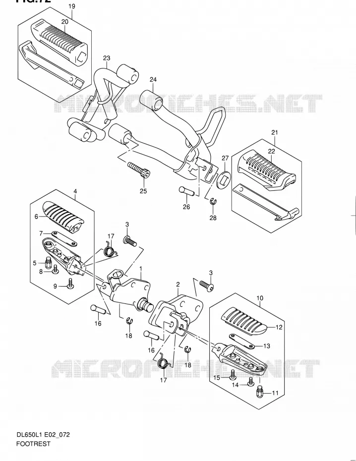 REPOSE PIED Suzuki MOTO 650 V-STROM 2011  DL650AUEL1(E19)