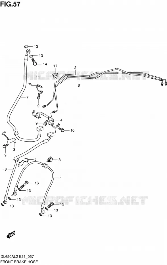 DURITE DE FREIN AVANT Suzuki MOTO 650 V-STROM 2012  DL650AUE L2 (E21)