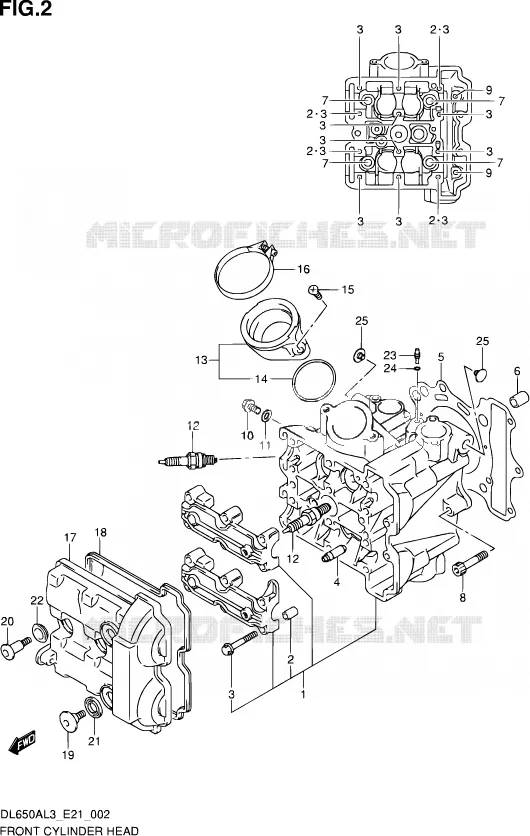 CULASSE AVANT Suzuki MOTO 650 V-STROM 2013  DL650AUE L3 (E21)