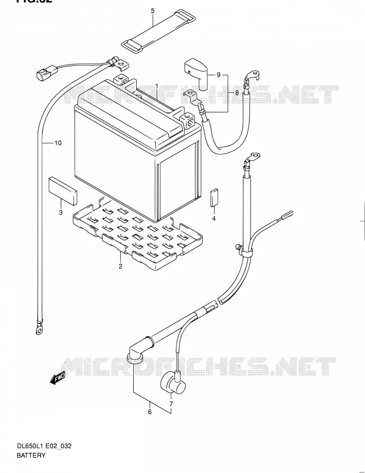 BATTERIE (DL650AL1 E24) Suzuki MOTO 650 V-STROM 2011  DL650UEL1(E19)