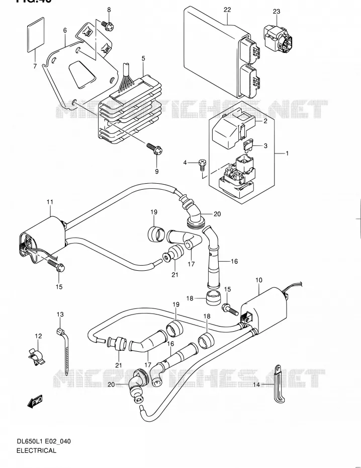 PARTIE ELECTRIQUE (DL650AL1 E24) Suzuki MOTO 650 V-STROM 2011  DL650UEL1(E19)