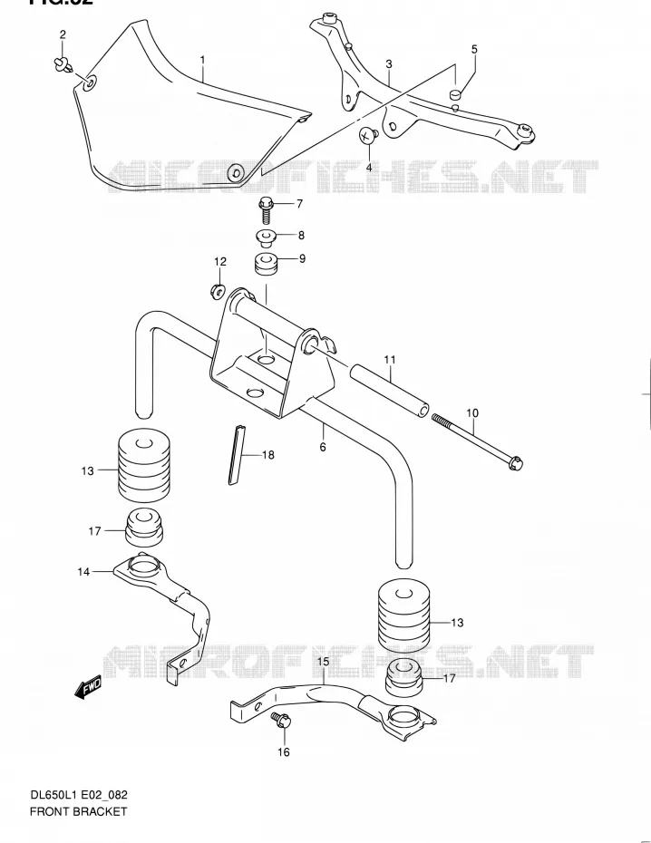 SUPPORTS AVANT Suzuki MOTO 650 V-STROM 2011  DL650UEL1(E19)