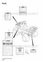 ETIQUETTE (LT A500XL1 P28) pour Suzuki KINGQUAD 500 2012