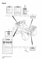 ETIQUETTE (LT A500XL1 P33) pour Suzuki KINGQUAD 500 2012