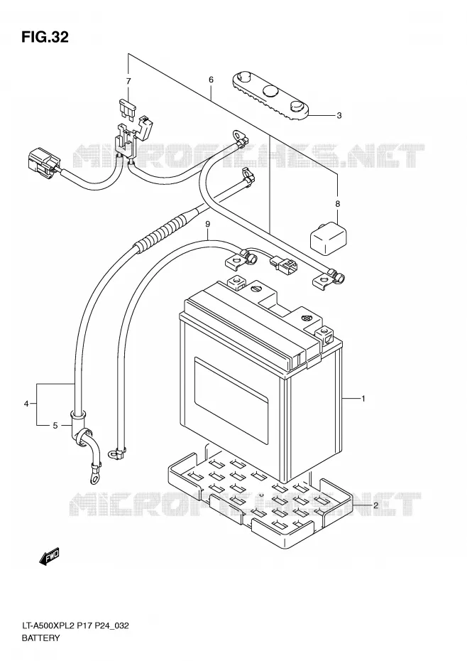 BATTERIE Suzuki QUAD 500 KINGQUAD 2012  LT-A500XPZL2(P17)