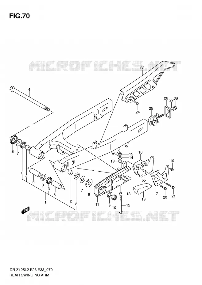 BRAS OSCILLANT (DR-Z125L2 E28) Suzuki MOTO 125 DR-Z 2012  DR-Z125L2(E28)