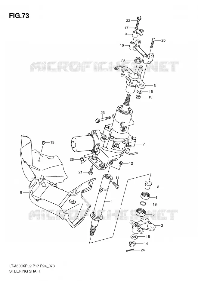 COLONNE DE DIRECTION Suzuki QUAD 500 KINGQUAD 2012  LT-A500XPZL2(P17)