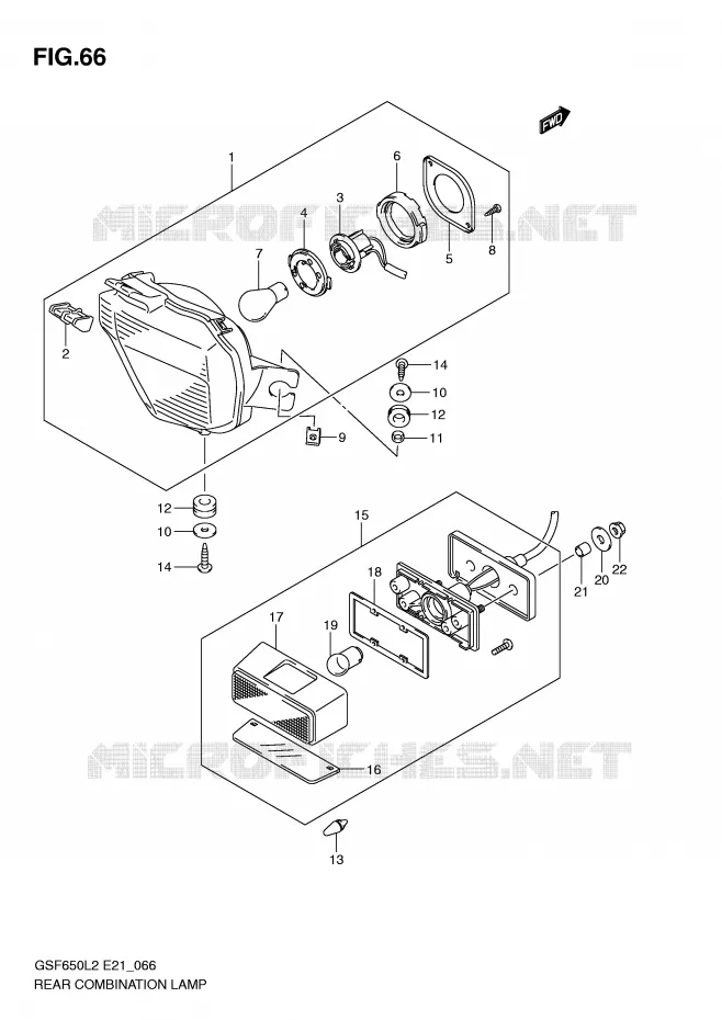 FEU ARRIERE Suzuki MOTO 650 BANDIT 2012  GSF650UA L2