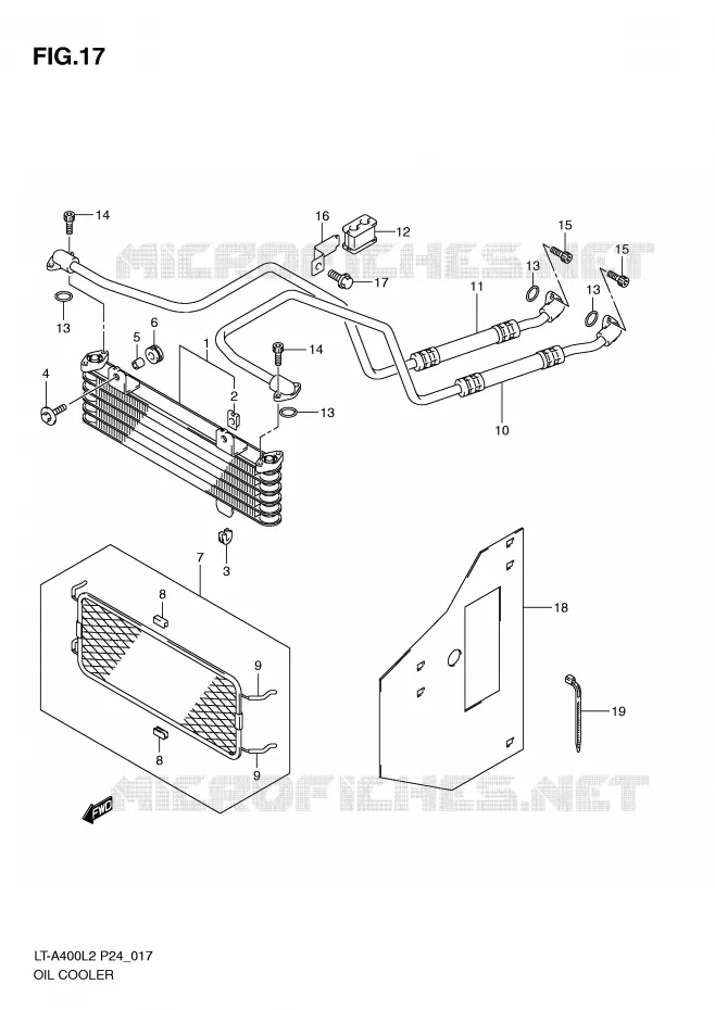 RADIATEUR D'HUILE Suzuki QUAD 400 KINGQUAD 2012  LT-A400L2(P24)