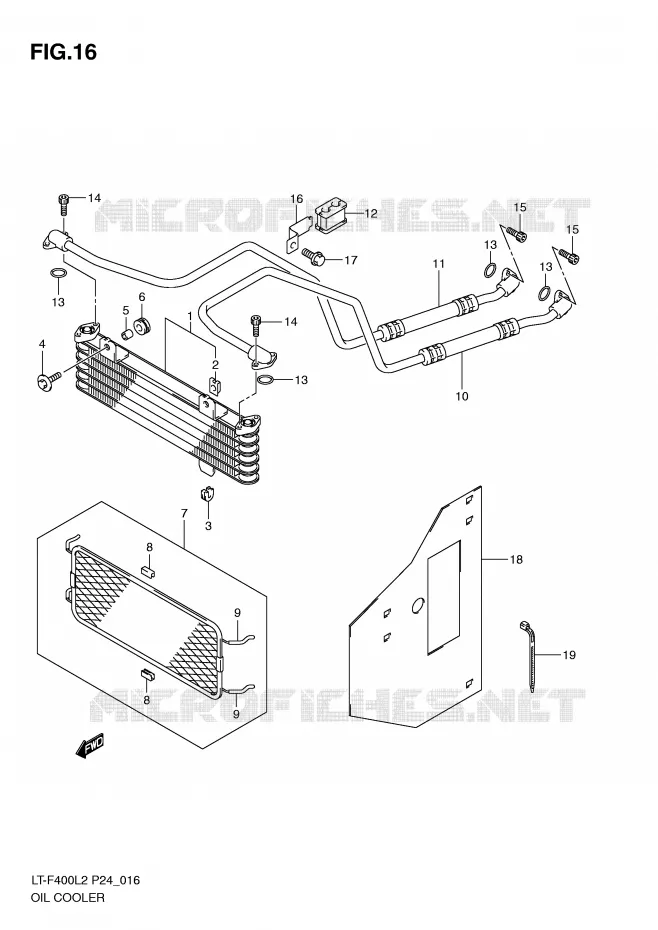 RADIATEUR D'HUILE Suzuki QUAD 400 KINGQUAD 2012  LT-F400L2(P24)