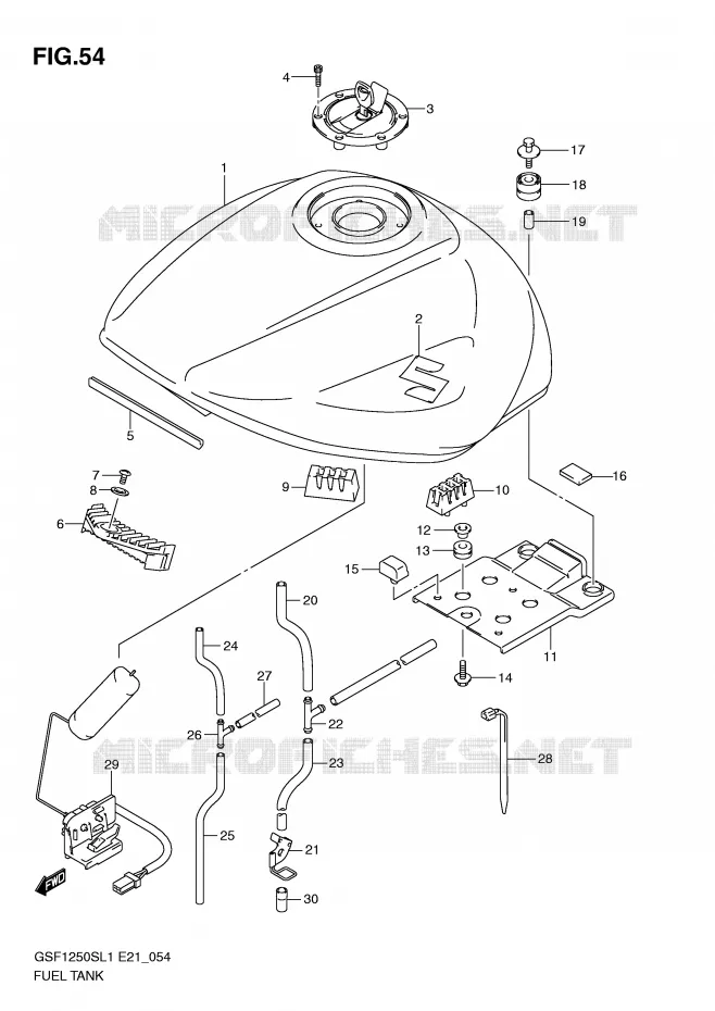 RESERVOIR D'ESSENCE (GSF1250SAL1 E24) Suzuki MOTO 1250 BANDIT 2011  GSF1250SAL1(E21)