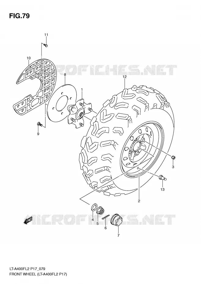 ROUE AVANT (LT-A400FL2 P17) Suzuki QUAD 400 KINGQUAD 2012  LT-A400L2(P17)