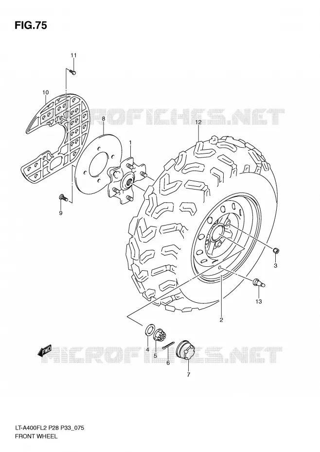 ROUE AVANT Suzuki QUAD 400 KINGQUAD 2012  LT-A400FZL2(P28)