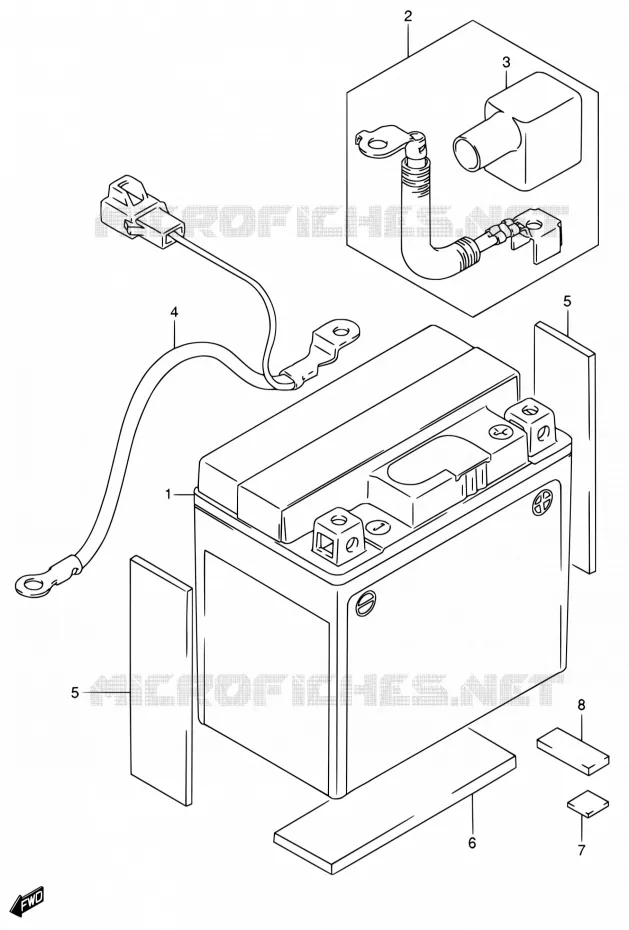 BATTERIE Suzuki MOTO 250 DR-Z 2001  DR-Z250 K1 (E03,E28,E33)