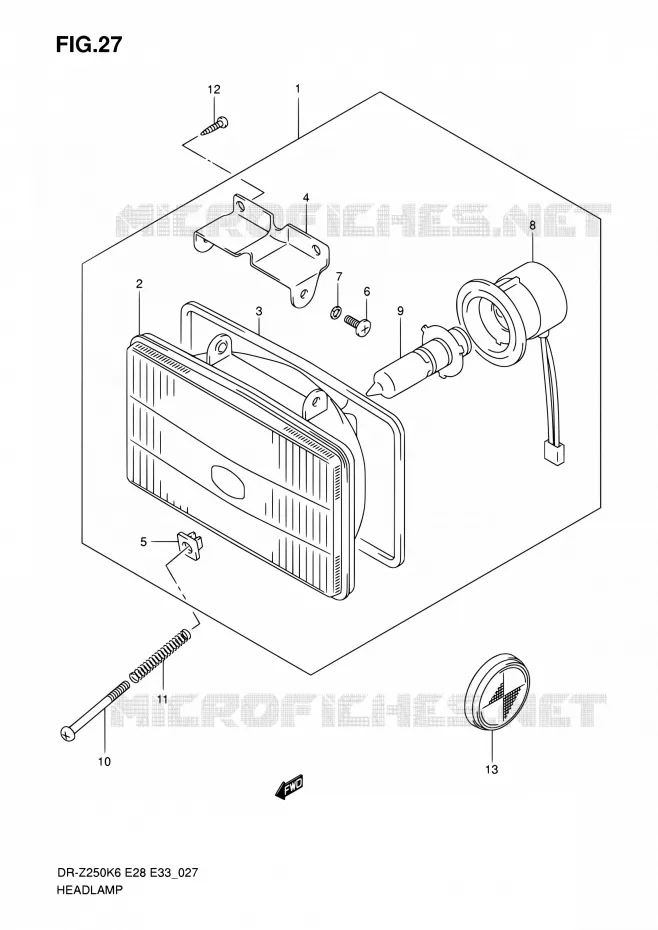 PHARE Suzuki MOTO 250 DR-Z 2006  DR-Z250 K6 (E03,E28,E33)