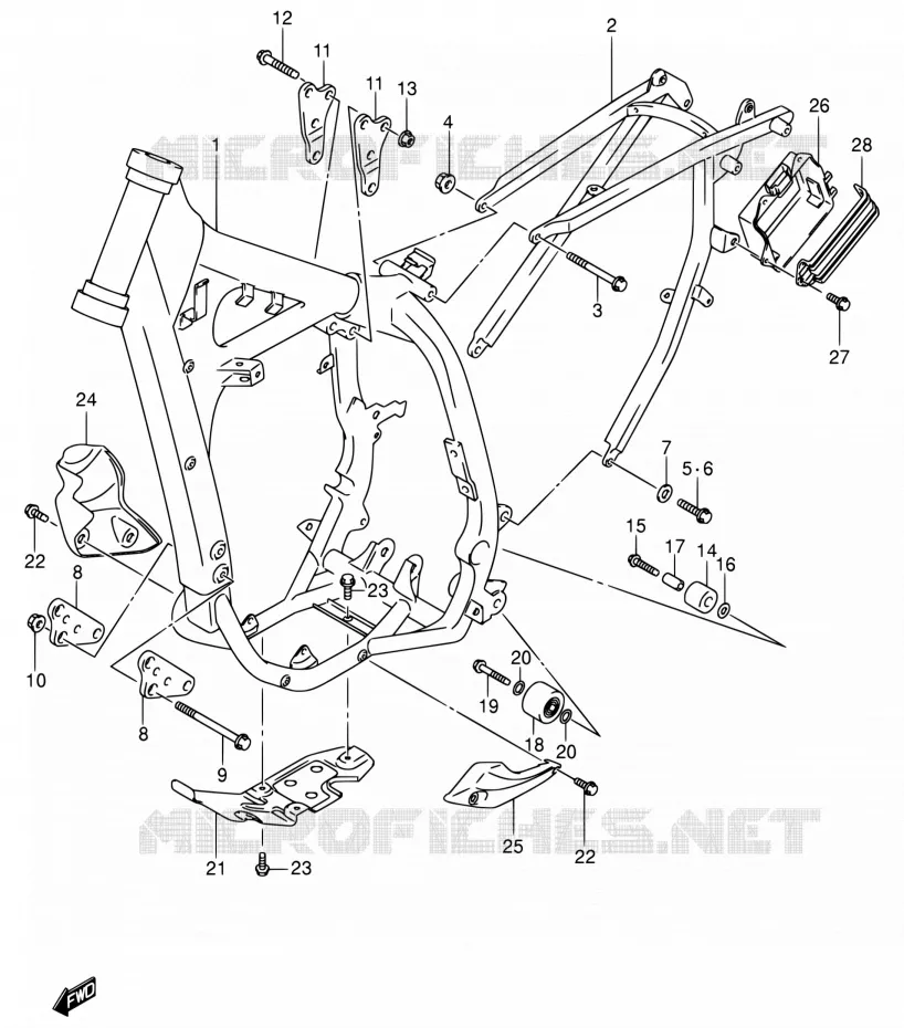 CADRE Suzuki MOTO 400 DR-Z 2002  DR-Z400 K2 (E03,E28,E33)