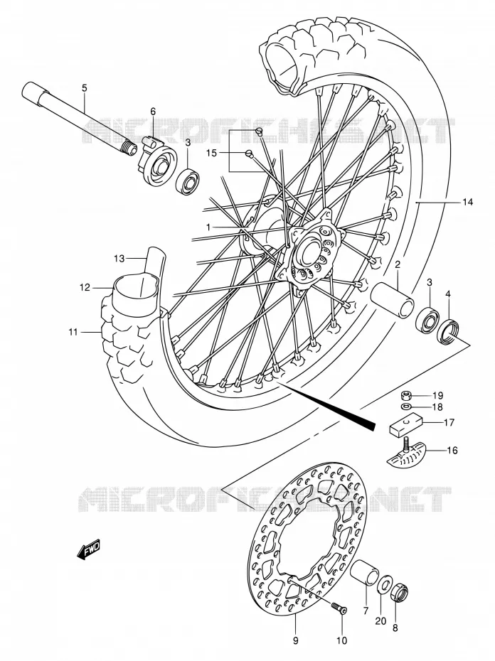 ROUE AVANT Suzuki MOTO 400 DR-Z 2003  DR-Z400 K3 (E03,E28,E33)