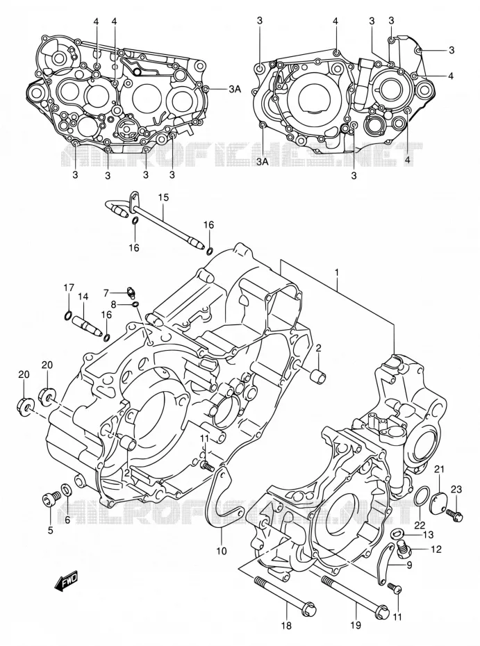CARTER Suzuki MOTO 400 DR-Z 2004  DR-Z400K4(E03,E28,E33)