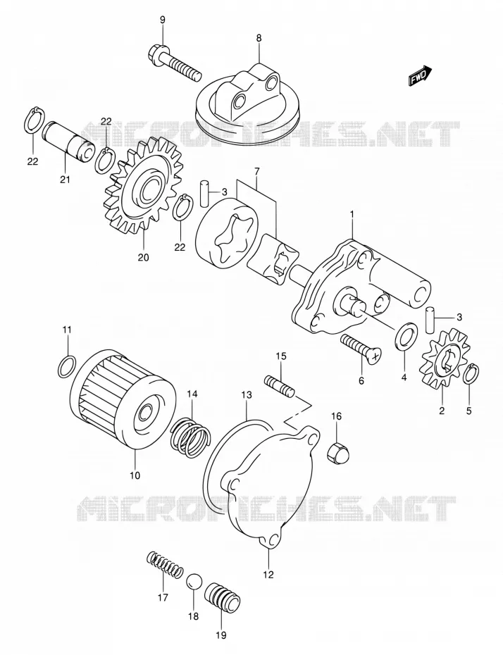 POMPE A HUILE Suzuki MOTO 400 DR-Z 2004  DR-Z400K4(E03,E28,E33)