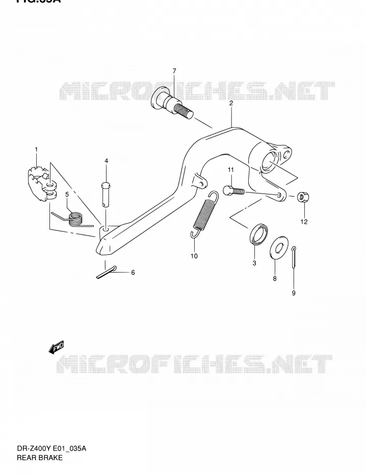 FREIN ARRIERE (DR-Z400E E24) Suzuki MOTO 400 DR-Z 2002  DR-Z400EK2(E24)