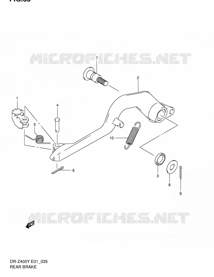 FREIN ARRIERE (SANS E24) Suzuki MOTO 400 DR-Z 2002  DR-Z400EK2(E24)