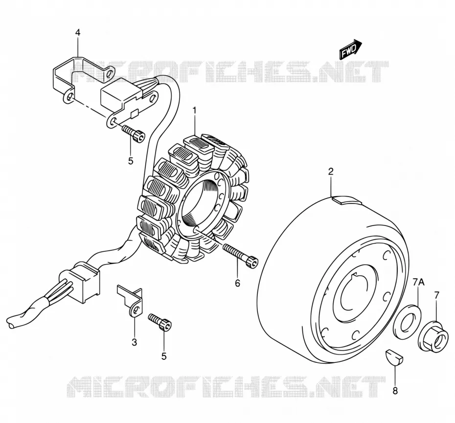 ALLUMAGE ROTOR - STATOR (DR-Z400EY/EK1/EK2/EK3/EK4) Suzuki MOTO 400 DR-Z 2004  DR-Z400E K4 (E03,E28,E33)