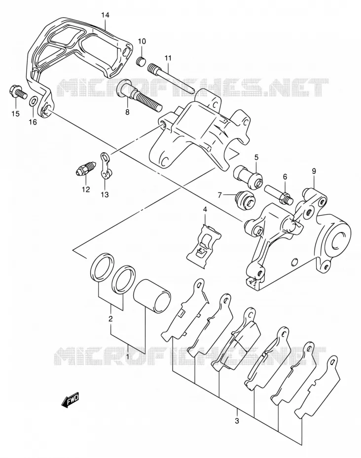 ETRIER DE FREIN ARRIERE Suzuki MOTO 400 DR-Z 2004  DR-Z400E K4 (E03,E28,E33)