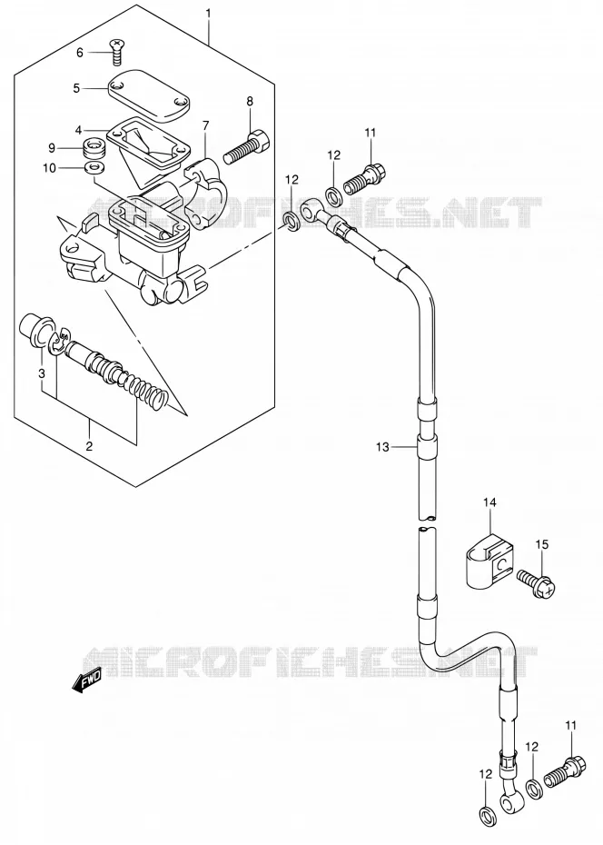 MAITRE CYLINDRE AVANT Suzuki MOTO 400 DR-Z 2005  DR-Z400E K5 (E03,E28,E33)