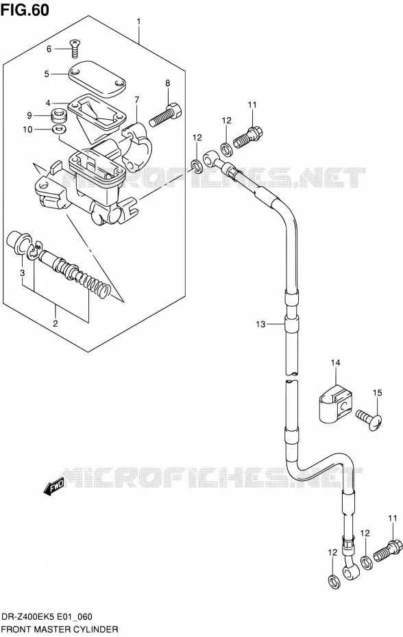 MAITRE CYLINDRE AVANT (E01,P37) Suzuki MOTO 400 DR-Z 2005  DR-Z400EK5(E24)