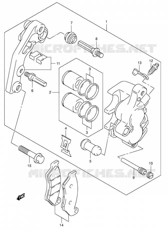 ETRIER DE FREIN AVANT Suzuki MOTO 400 DR-Z 2006  DR-Z400E K6 (E03,E28,E33)