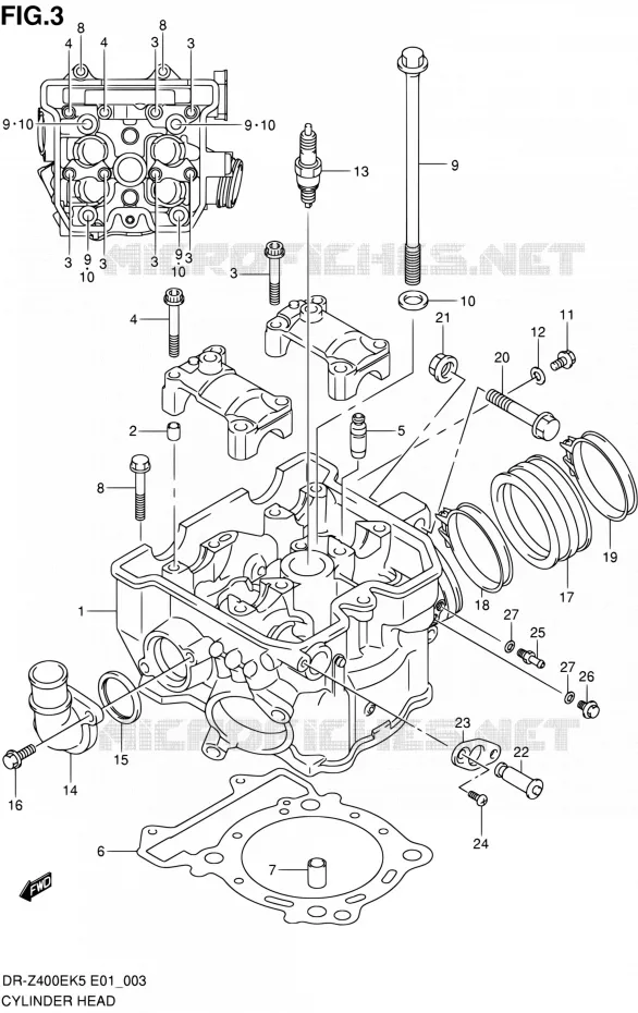 CULASSE Suzuki MOTO 400 DR-Z 2006  DR-Z400EK6(E24)