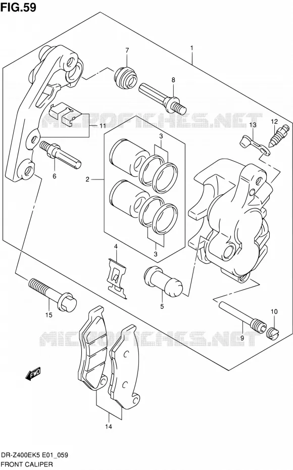 ETRIER DE FREIN AVANT Suzuki MOTO 400 DR-Z 2006  DR-Z400EK6(E24)