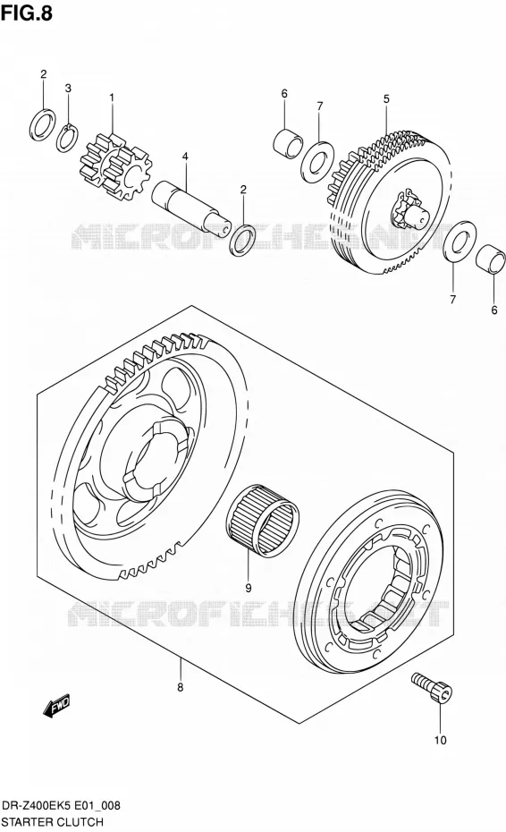 ROUE LIBRE DE DEMARREUR Suzuki MOTO 400 DR-Z 2006  DR-Z400EK6(E24)