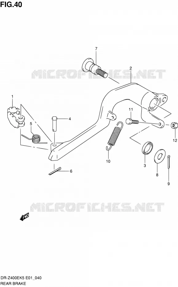 FREIN ARRIERE (E24) Suzuki MOTO 400 DR-Z 2007  DR-Z400EK7(E24)