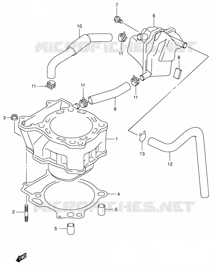 CYLINDRE Suzuki MOTO 400 DR-Z 2000  DR-Z400EY(E24)