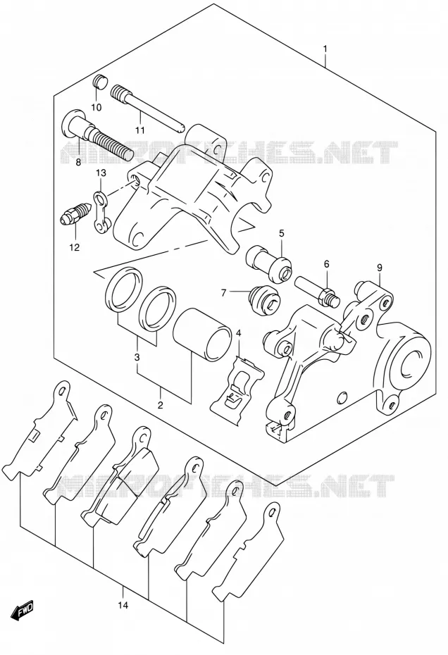 ETRIER DE FREIN ARRIERE Suzuki MOTO 400 DR-Z 2001  DR-Z400SK1(E02)
