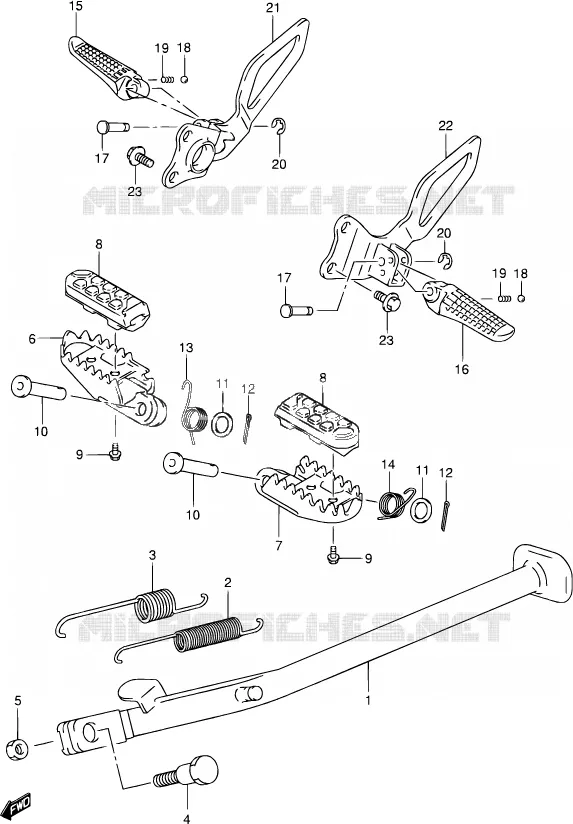 BEQUILLE Suzuki MOTO 400 DR-Z 2001  DR-Z400S K1 (E03,E28,E33)