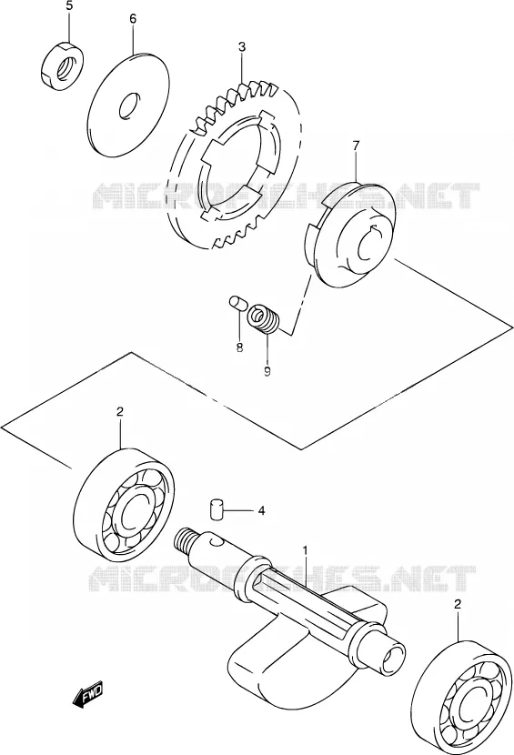 ARBRE A CAMES - VALVE Suzuki MOTO 400 DR-Z 2002  DR-Z400S K2 (E03,E28,E33)