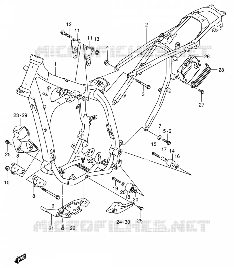 CADRE Suzuki MOTO 400 DR-Z 2004  DR-Z400S K4 (E03,E28,E33)