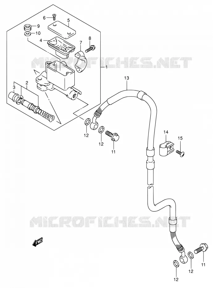 MAITRE CYLINDRE AVANT Suzuki MOTO 400 DR-Z 2006  DR-Z400S K6 (E03,E28,E33)
