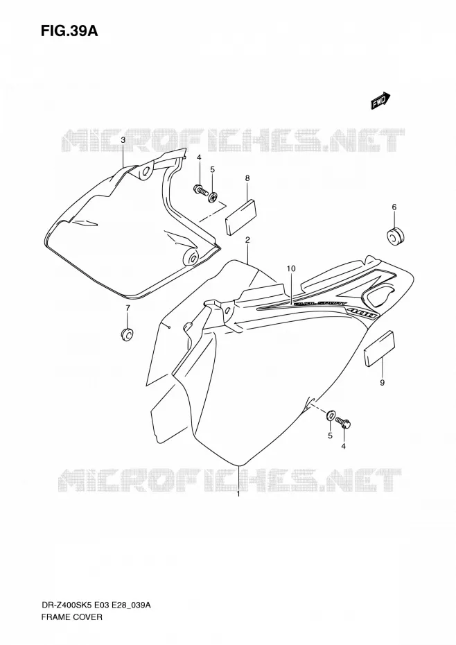 CARENAGES ARRIERE (MODEL K9) Suzuki MOTO 400 DR-Z 2008  DR-Z400S K8 (E03,E28,E33)
