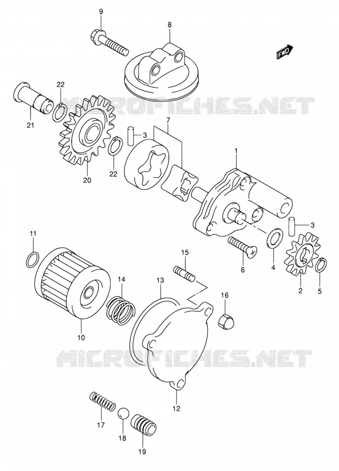 POMPE A HUILE Suzuki MOTO 400 DR-Z 2008  DR-Z400S K8 (E03,E28,E33)