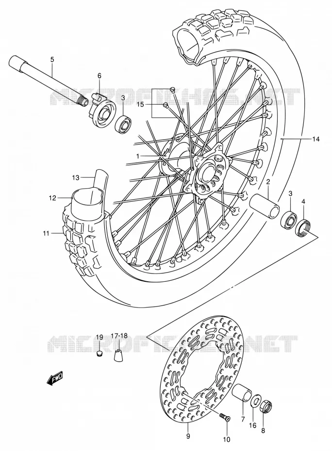 ROUE AVANT Suzuki MOTO 400 DR-Z 2009  DR-Z400S K9 (E03,E28,E33)