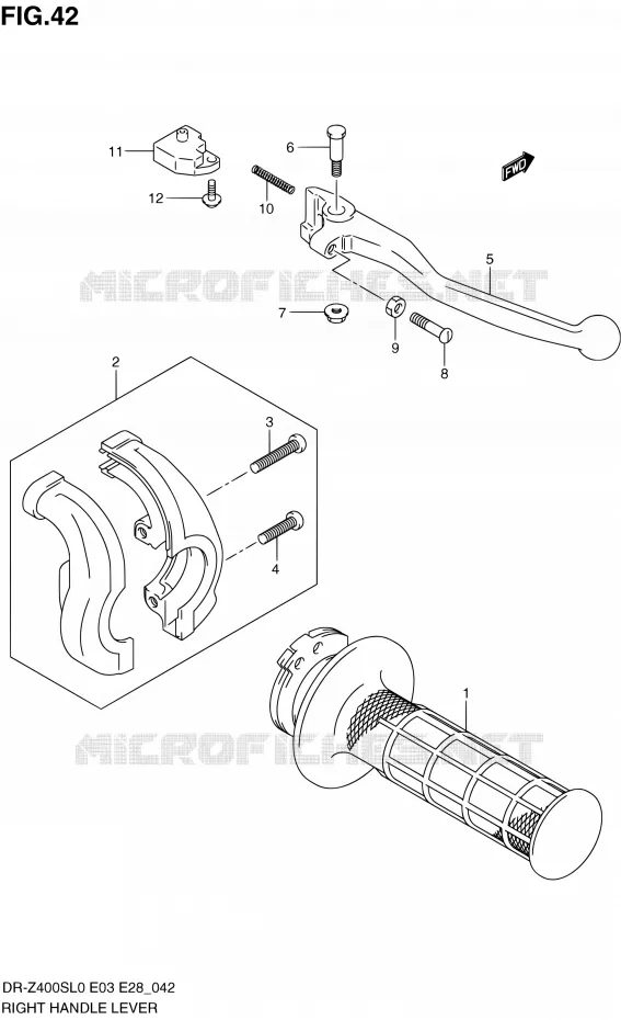 LEVIER DROIT Suzuki MOTO 400 DR-Z 2010  DR-Z400S L0 (E03,E28,E33)